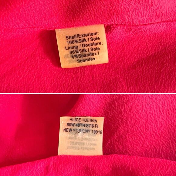 Alice + Olivia Cabella Red Tie Dye Silk Dress Size Small Mini Sleeveless - Picture 3 of 6